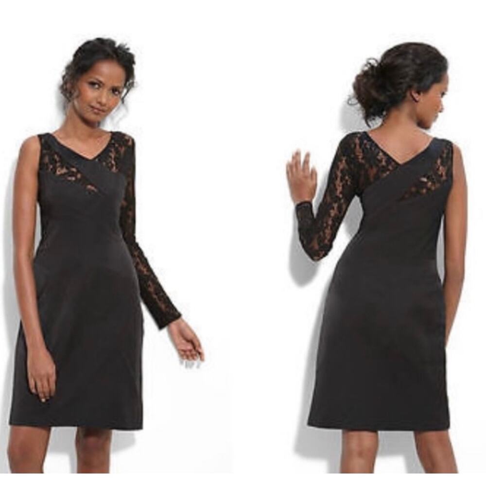 Suzi Chin Black One Shoulder Long Sleeve Special Occasion Dress Size 4 NWT